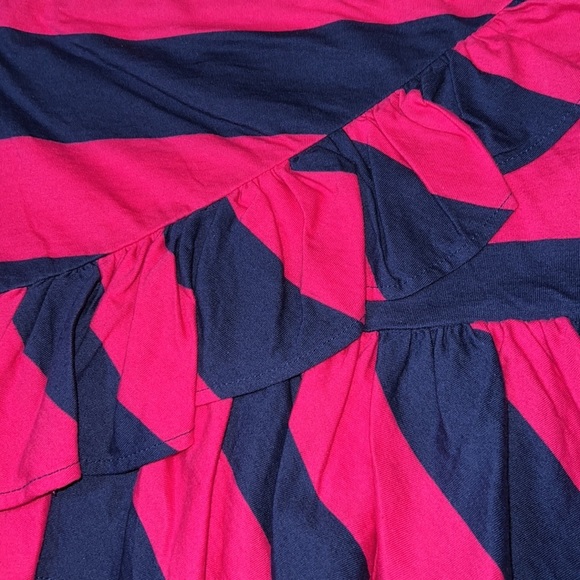 Ralph lauren pink and navy rugby striped skirt with ruffle size 6x NWOT - Picture 2 of 4